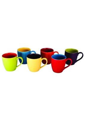 BIA Cordon Bleu 15-Ounce Coffee Mugs, Set of 6 in Assorted Colors